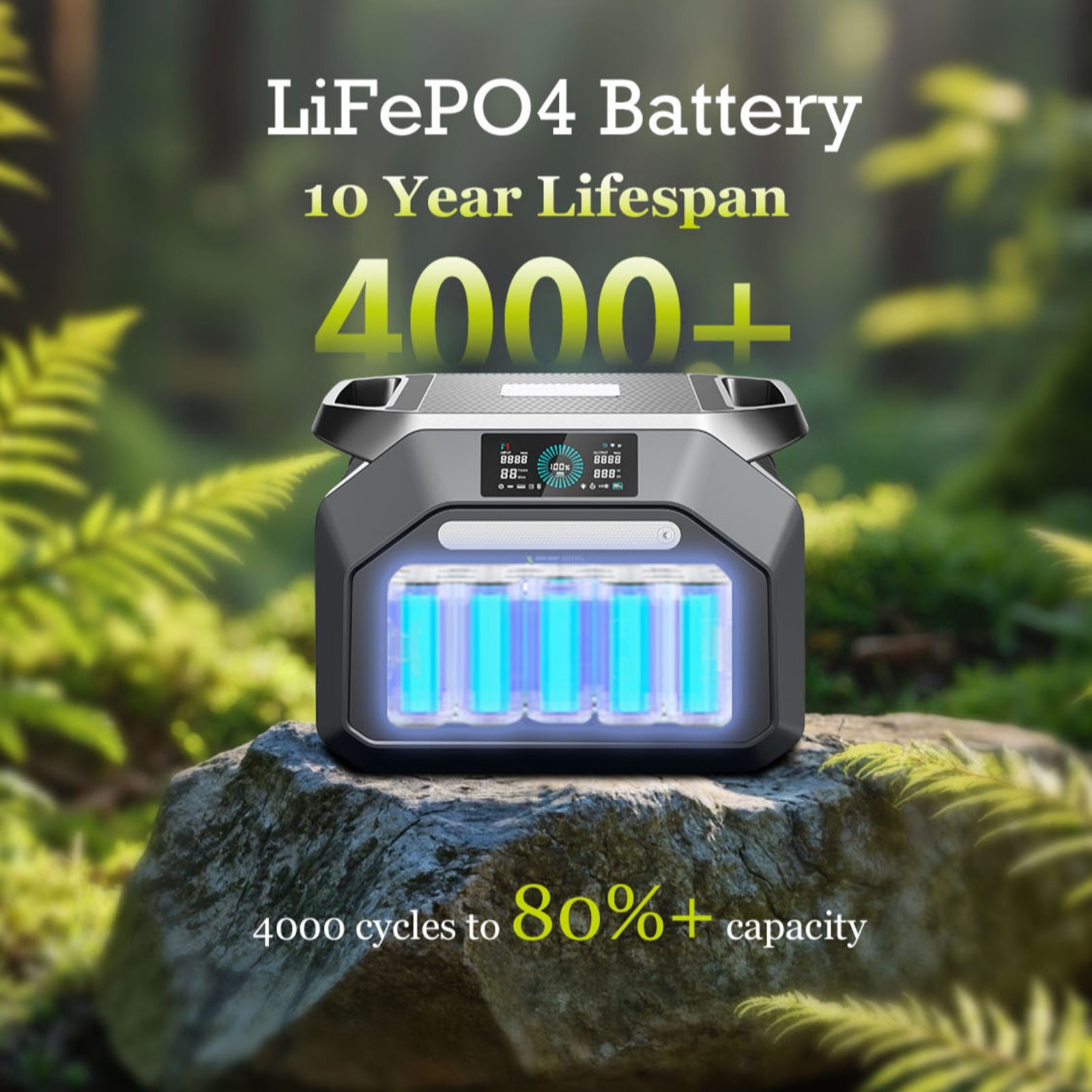 LiFePO4 battery portable power station IEETEK P1800 1024Wh 10-Year lifespan